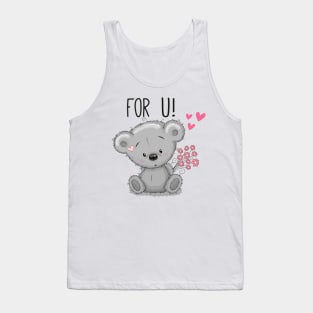 Cute teddy bear with flowers. Tank Top